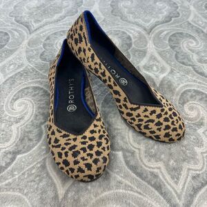 Women's Rothy's Round Toe Spotted Leopard Cheetah Flats